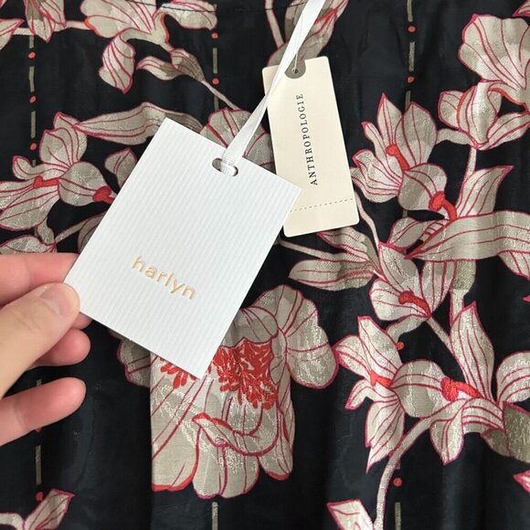 Anthropologie Harlyn Audria Black Multicolour Floral Jumpsuit Size L - Picture 5 of 7